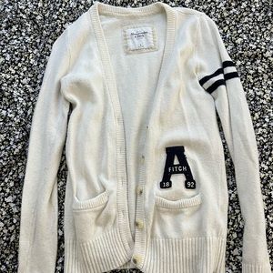 Abercrombie and Fitch Cream Cardigan Sweater